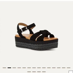 UGG Neusch Platform Espadrille Leather Sandal US 9.5
